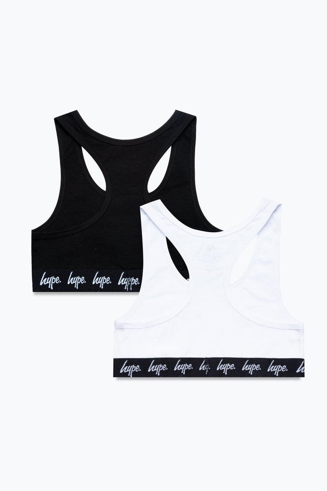 HYPE GIRLS BLACK WHITE 2 PACK BRALETTES