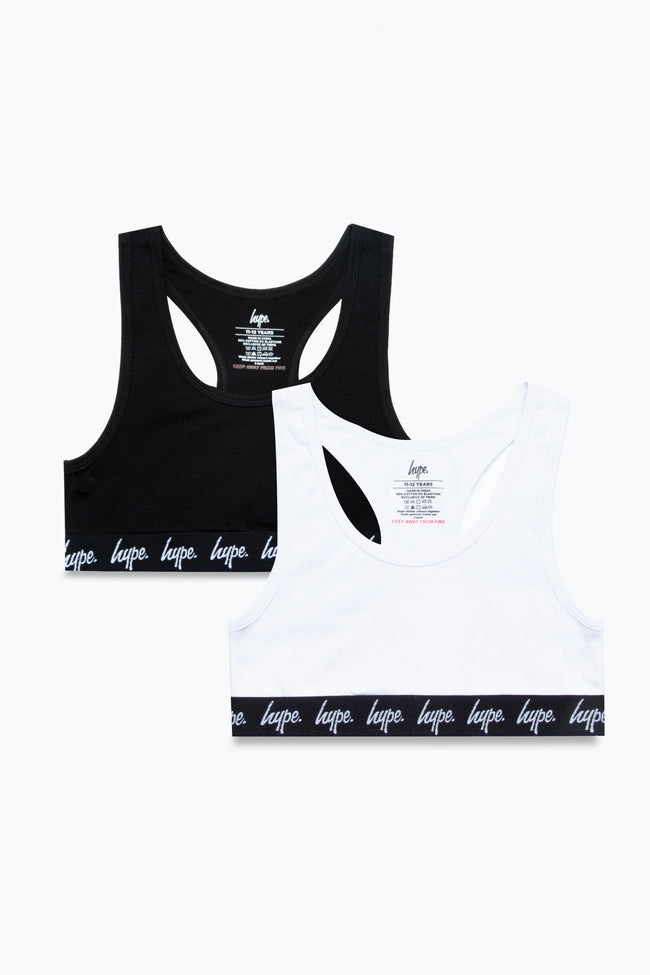 HYPE GIRLS BLACK WHITE 2 PACK BRALETTES