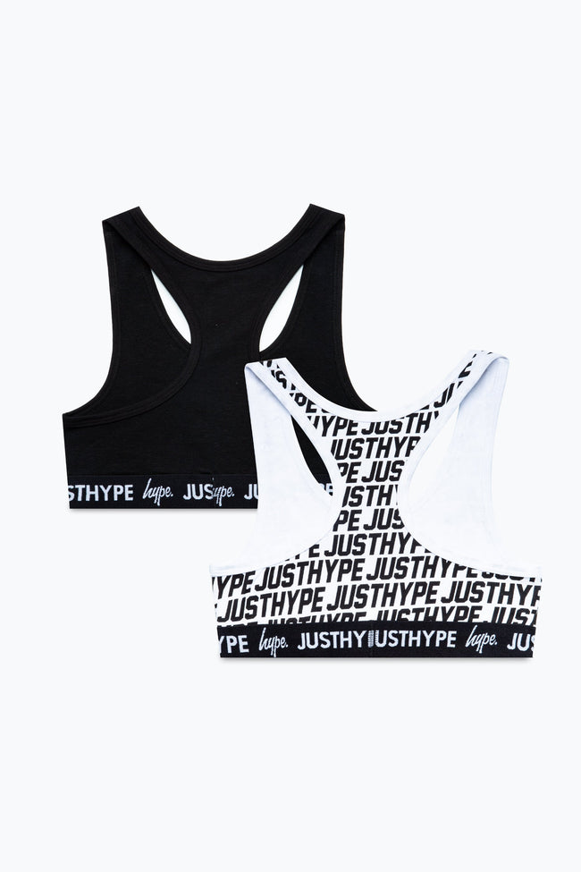 HYPE GIRLS BLACK WHITE JUST HYPE 2 PACK BRALETTES