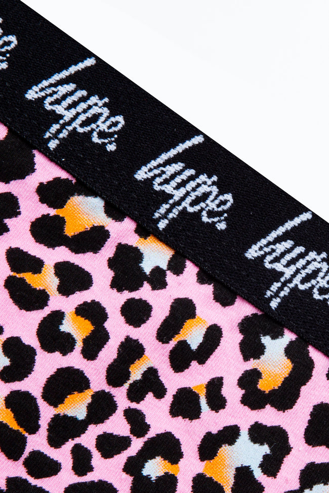 HYPE GIRLS PINK BLACK DISCO LEOPARD PACK BRIEFS