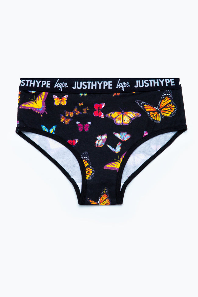 HYPE GIRLS BLACK BUTTERFLY UNDERWEAR SET