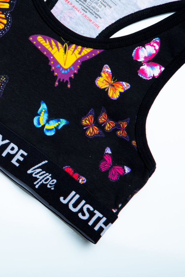 HYPE GIRLS BLACK BUTTERFLY UNDERWEAR SET