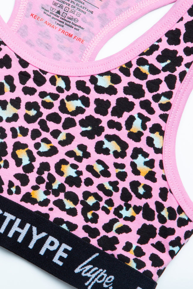 HYPE GIRLS PINK DISCO LEOPARD UNDERWEAR SET