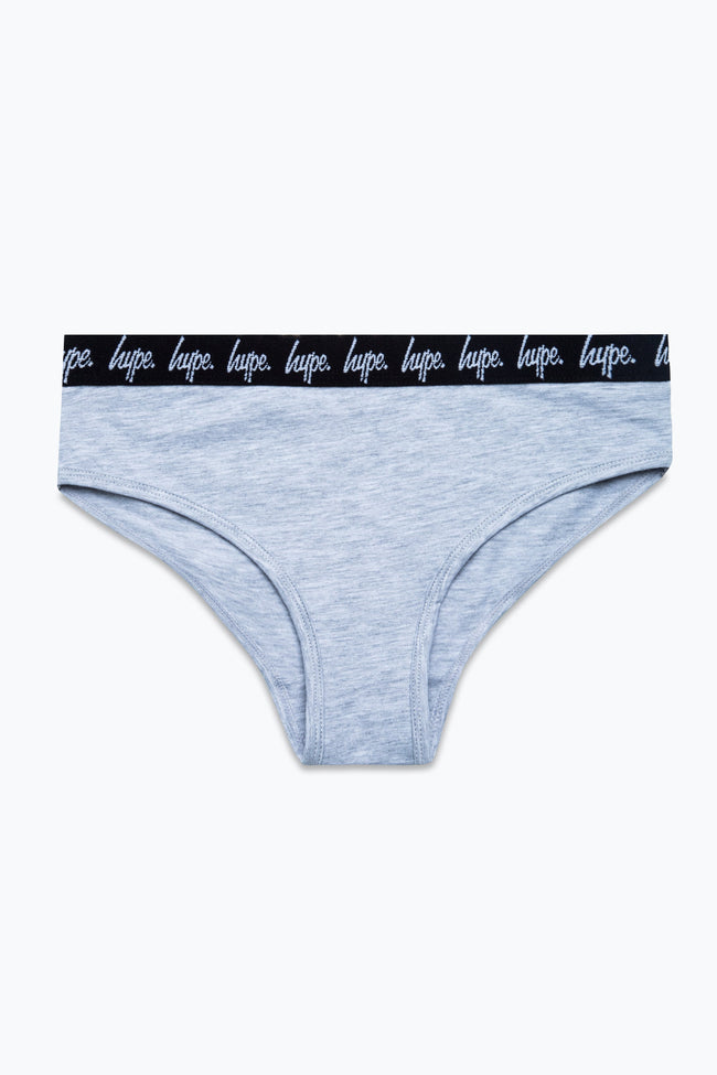 HYPE GIRLS BLACK GREY BUTTERFLY 3 PACK BRIEFS