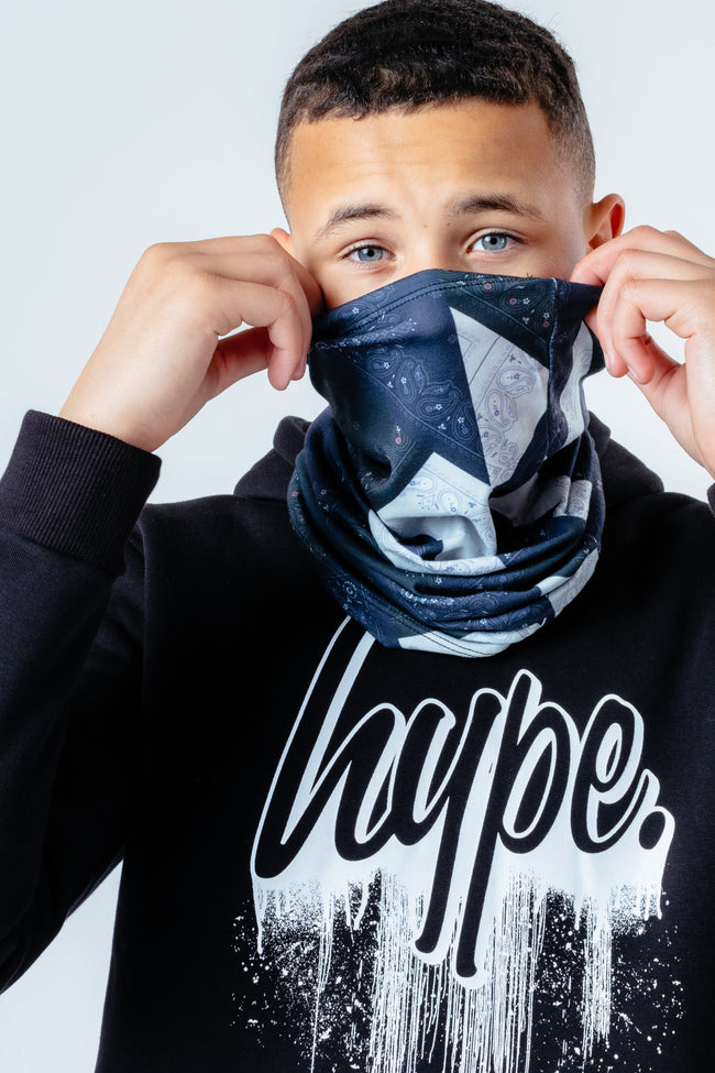 HYPE BLACK GEOMETRIC SNOOD HEADWEAR