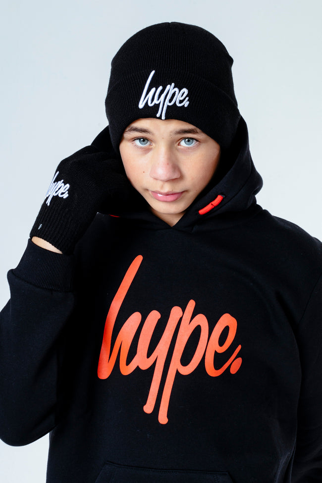 HYPE BLACK HAT & GLOVES KIDS ACCESSORIES SET