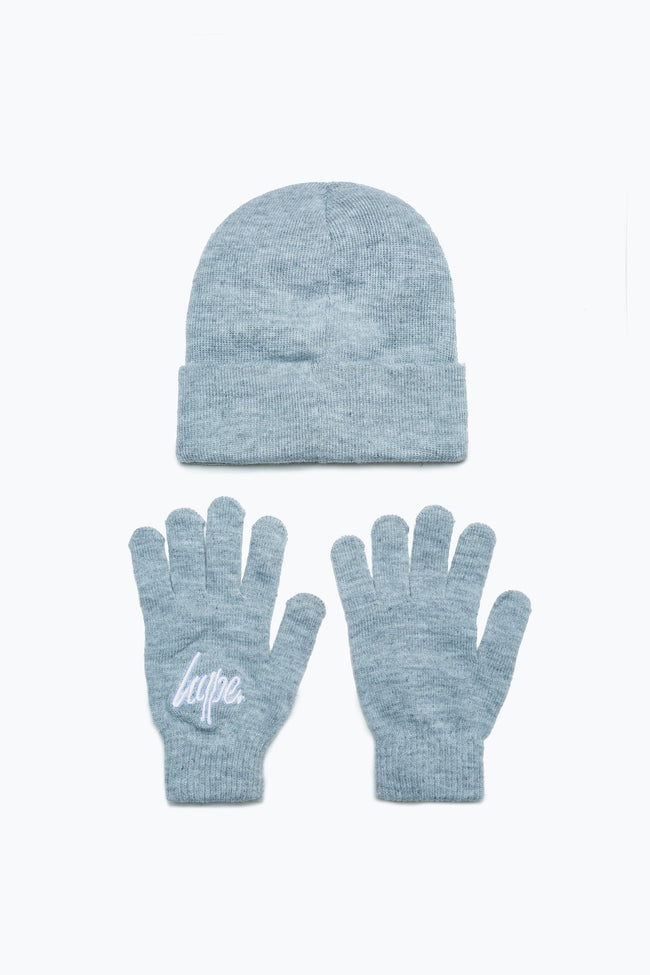 Hype Grey Hat & Gloves Kids Accessories Set