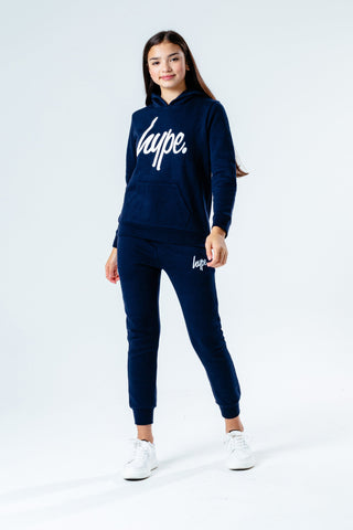 Hype Navy Script Kids Hoodie & Joggers Set