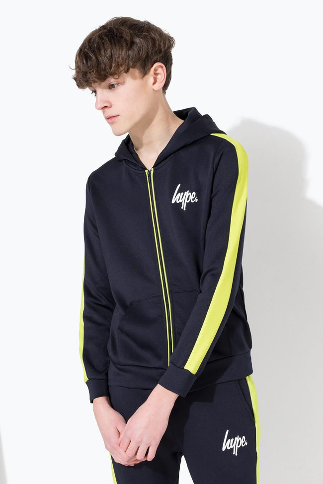 HYPE NAVY MINI SCRIPT STRIPE KIDS TRACK JACKET