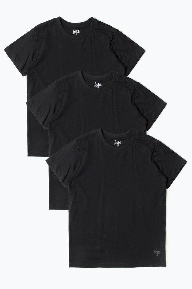 Hype Three Pack Black Kids T-Shirt