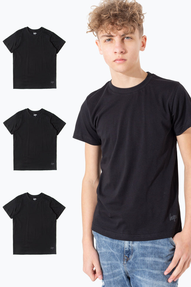 HYPE THREE PACK BLACK BOYS T-SHIRT