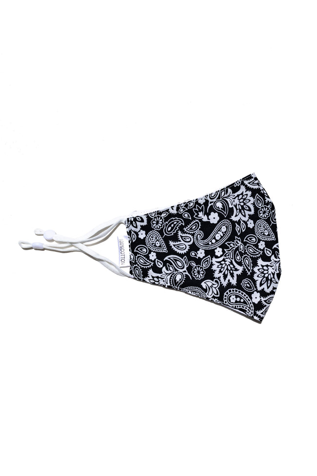 Hype Adult Black Paisley Print Face Mask