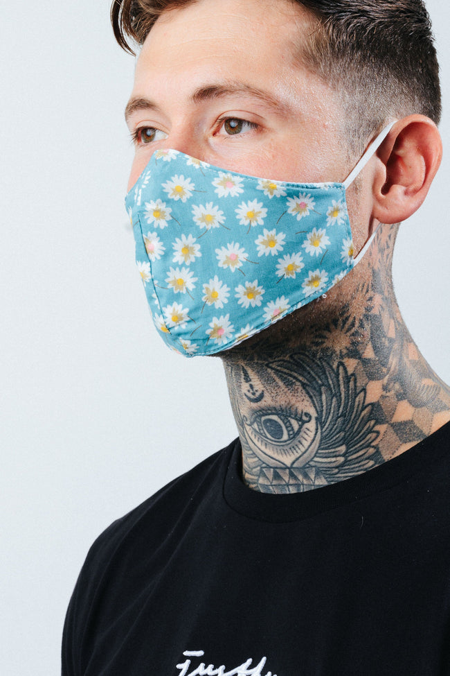 HYPE ADULT BLUE DAISY FIELD FACE MASK