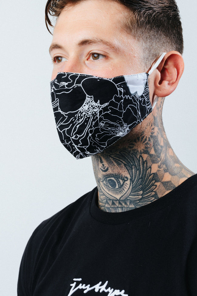 HYPE ADULT BLACK BOTANICS FACE MASK