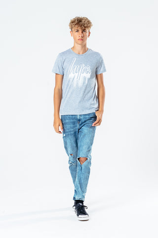 Hype Grey Drips Script Kids T-Shirt