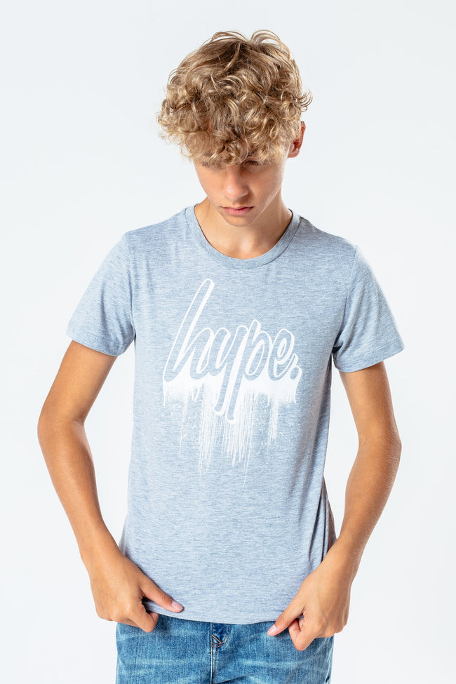 HYPE GREY DRIPS SCRIPT KIDS T-SHIRT