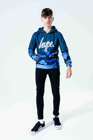 HYPE CAMO FADE SCRIPT KIDS PULLOVER HOODIE