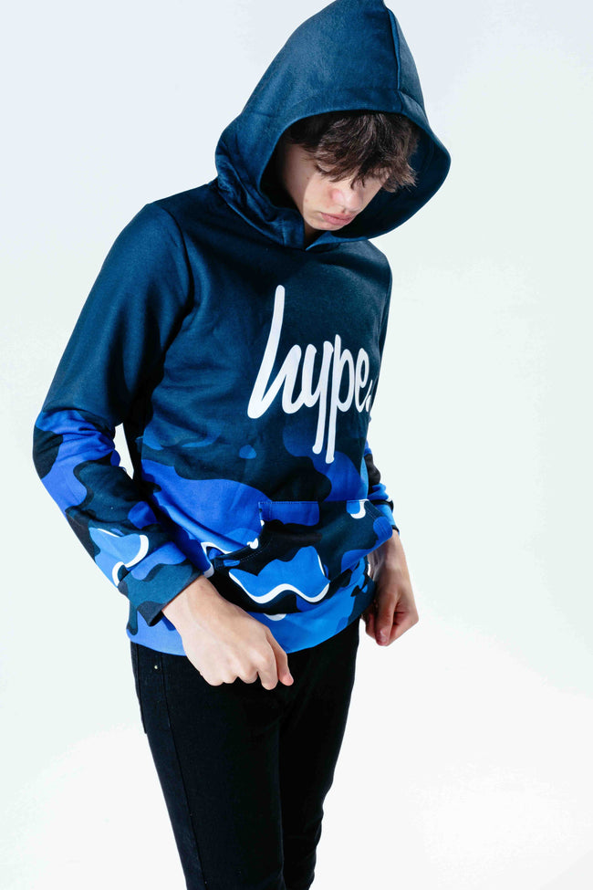 HYPE CAMO FADE SCRIPT KIDS PULLOVER HOODIE