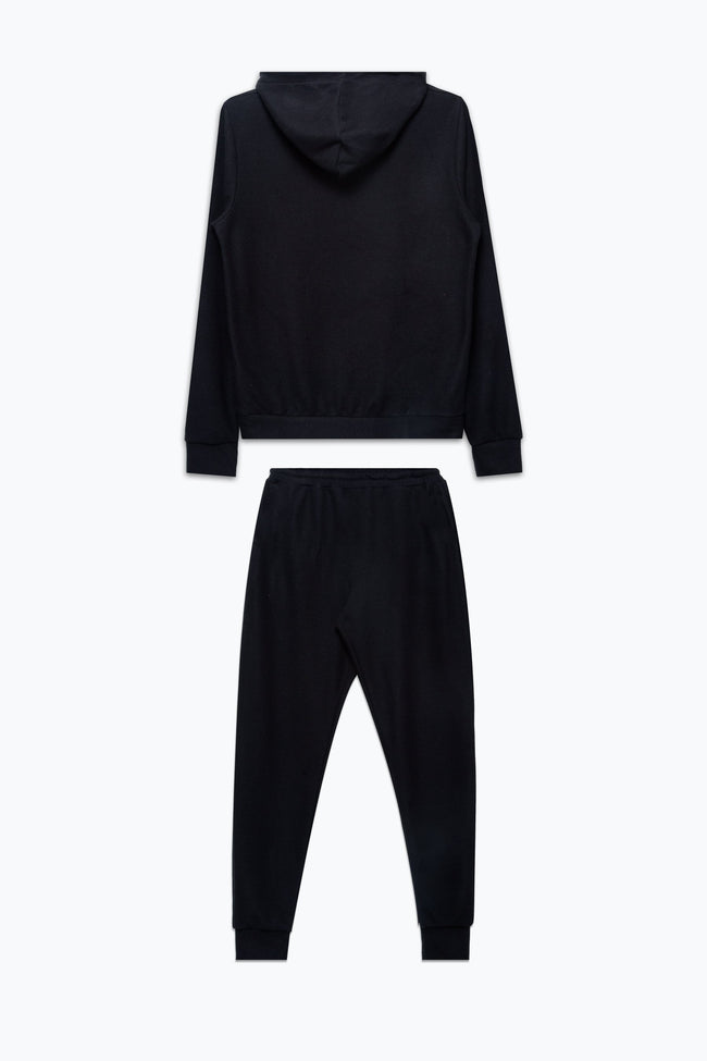 Hype Black Faux Knit Women'S Tracksuit Set