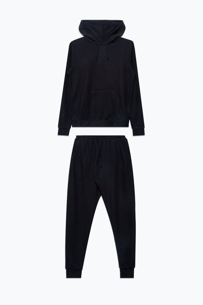 Hype Black Faux Knit Women'S Tracksuit Set