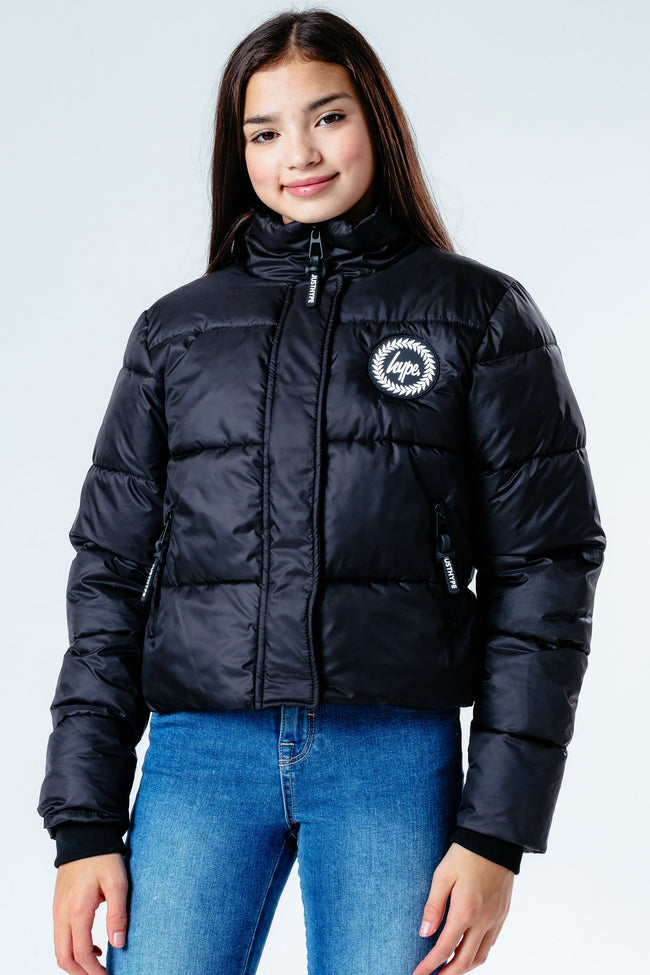 HYPE BLACK GIRLS CROP PUFFER JACKET