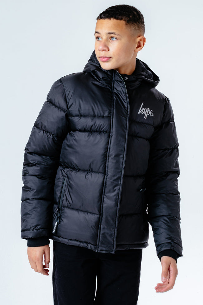 HYPE BLACK PADDED REFLECTIVE KIDS JACKET