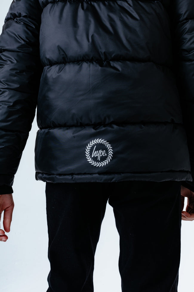 Hype Black Padded Reflective Kids Jacket