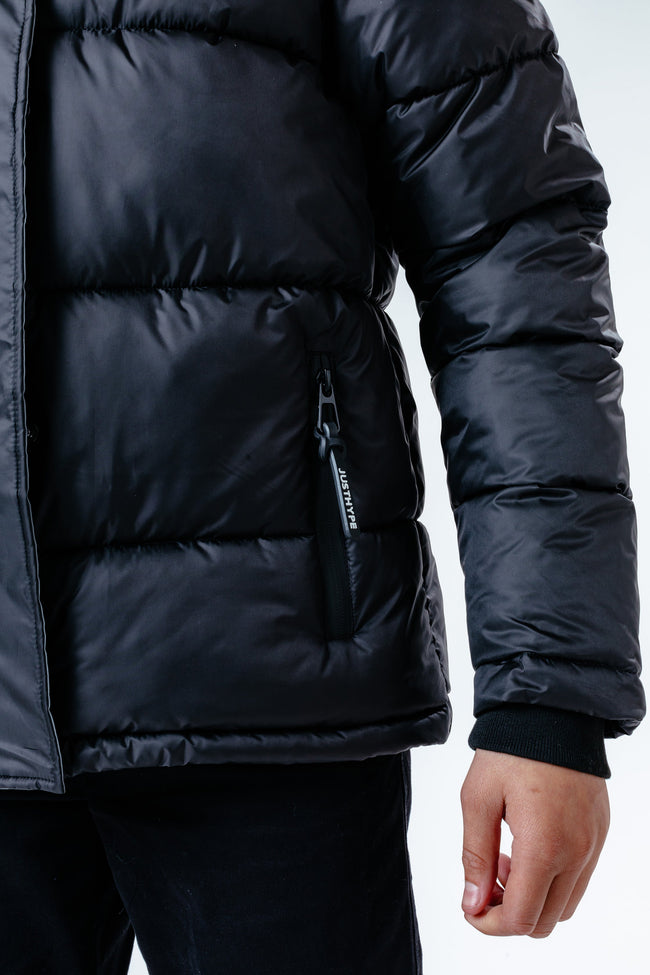 Hype Black Padded Reflective Kids Jacket