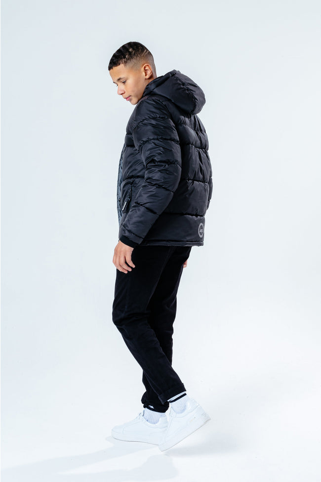 Hype Black Padded Reflective Kids Jacket