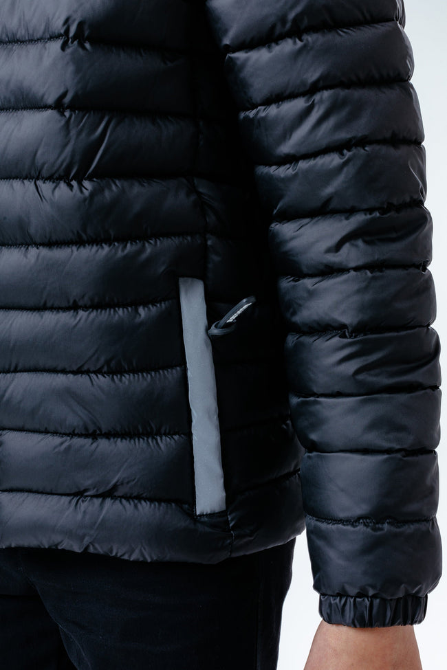 Hype Black Branded Zip Kids Puffer Jacket