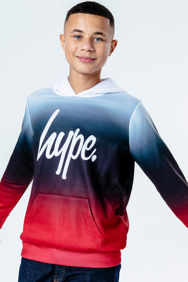 HYPE RED CRIMSON FADE KIDS PULLOVER HOODIE