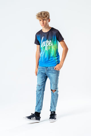 HYPE GREEN GLITCH DRIPS BOYS T-SHIRT