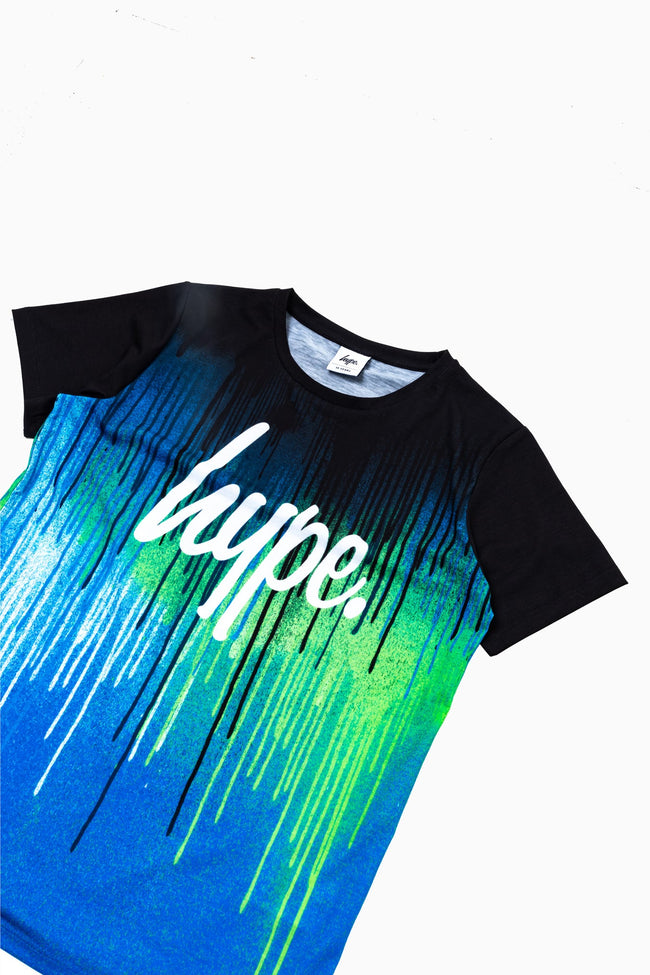 HYPE GREEN GLITCH DRIPS BOYS T-SHIRT