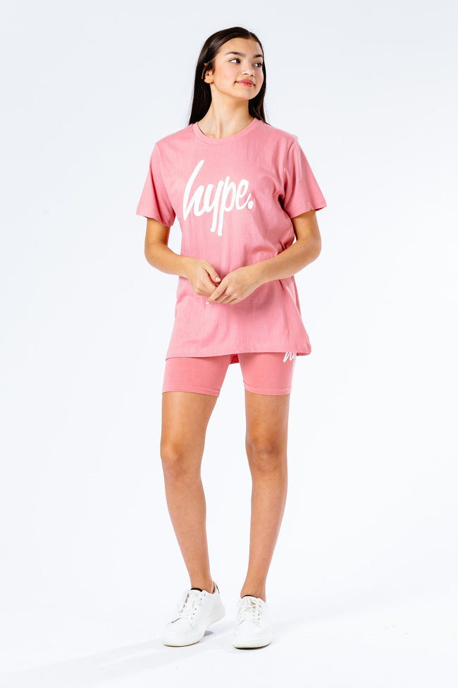 HYPE PINK GIRLS T-SHIRT & CYCLE SHORTS SET