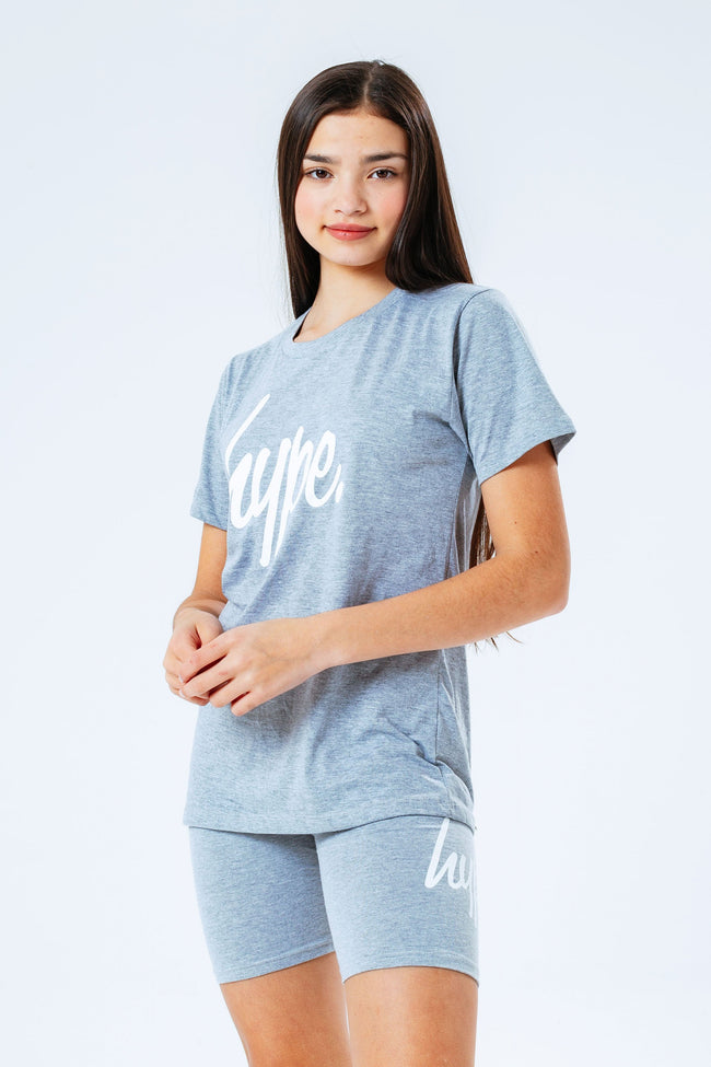 Hype Grey Kids T-Shirt & Cycle Shorts Set