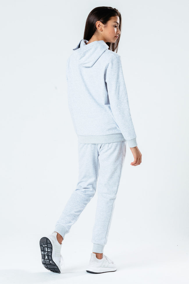 Hype Light Grey Script Kids Hoodie & Jogger Set