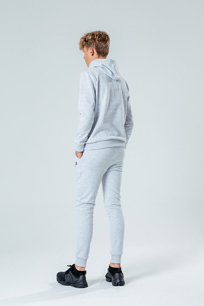 Hype Light Grey Script Kids Hoodie & Jogger Set