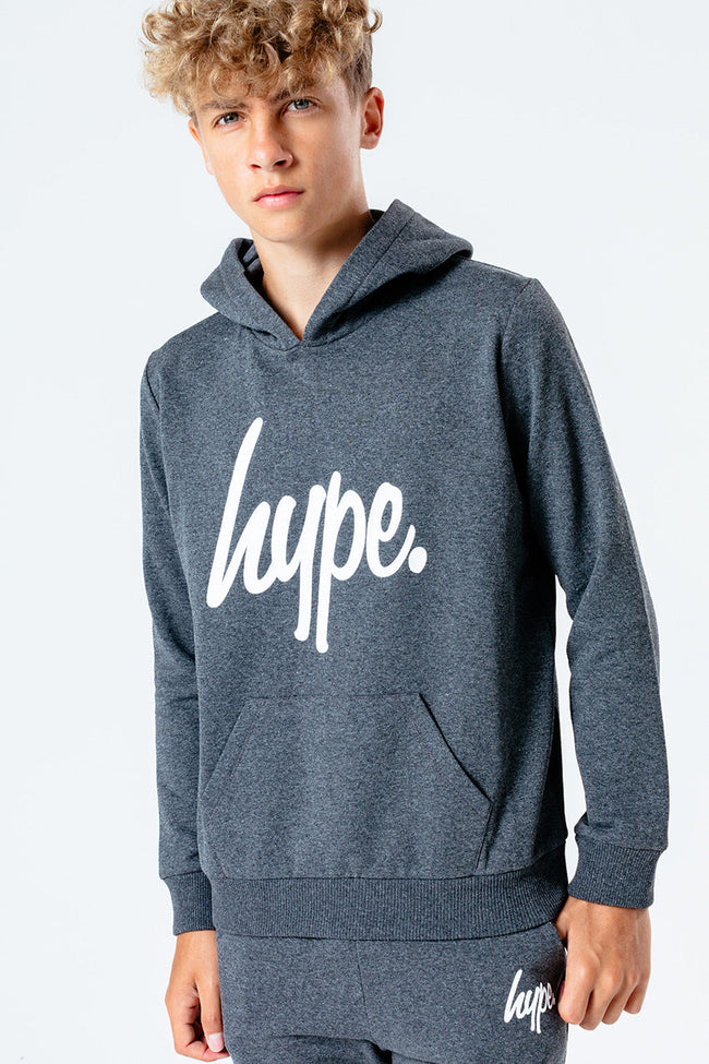 Hype Dark Grey Script Kids Hoodie & Jogger Set