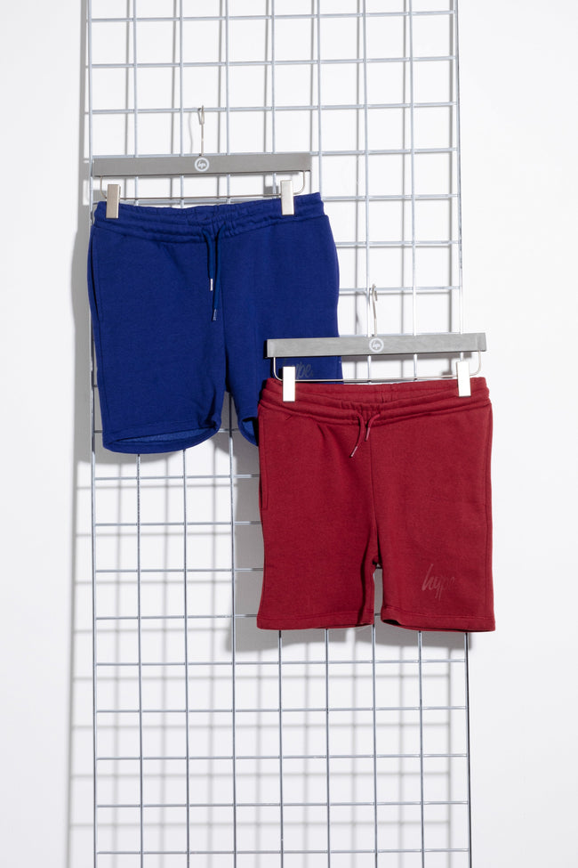 HYPE TWO PACK NAVY & BURGUNDY BOYS SHORTS