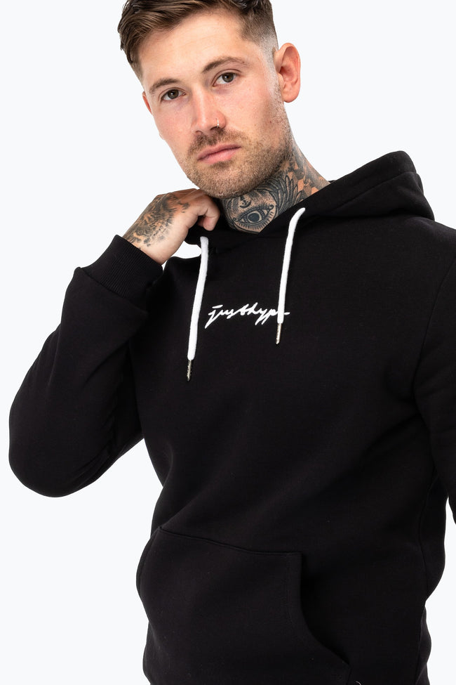 HYPE BLACK SCRIBBLE LOGO MEN'S PULLOVER HOODIE