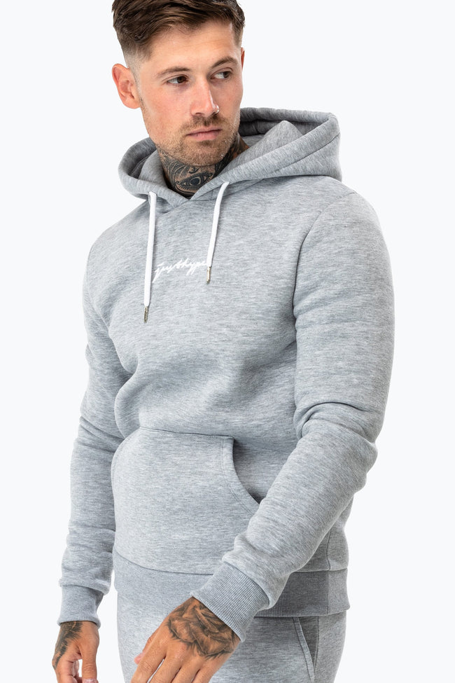 HYPE GREY SCRIBBLE LOGO MEN'S PULLOVER HOODIE