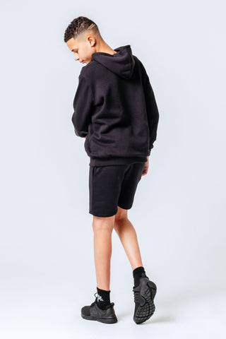 HYPE BLACK KIDS PULLOVER HOODIE & SHORTS SET