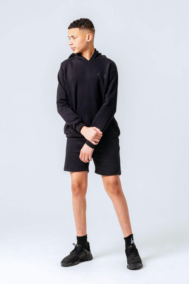 HYPE BLACK KIDS PULLOVER HOODIE & SHORTS SET