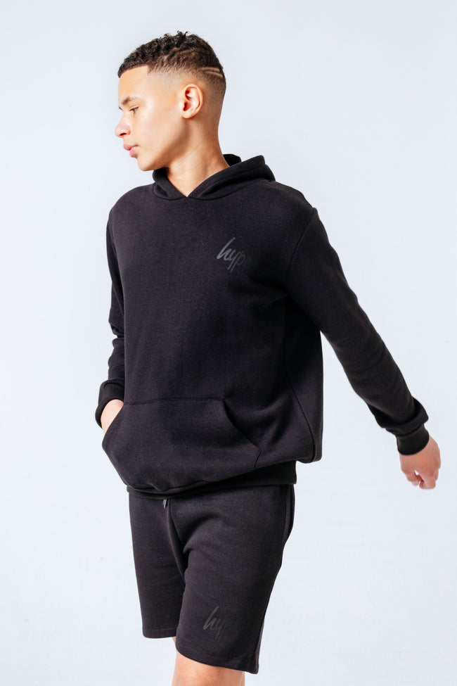 HYPE BLACK KIDS PULLOVER HOODIE & SHORTS SET