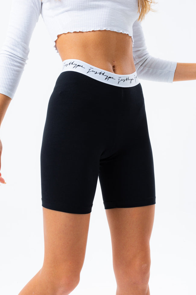 HYPE BLACK SCRIBBLE LOGO WOMEN'S CYCLE SHORTS