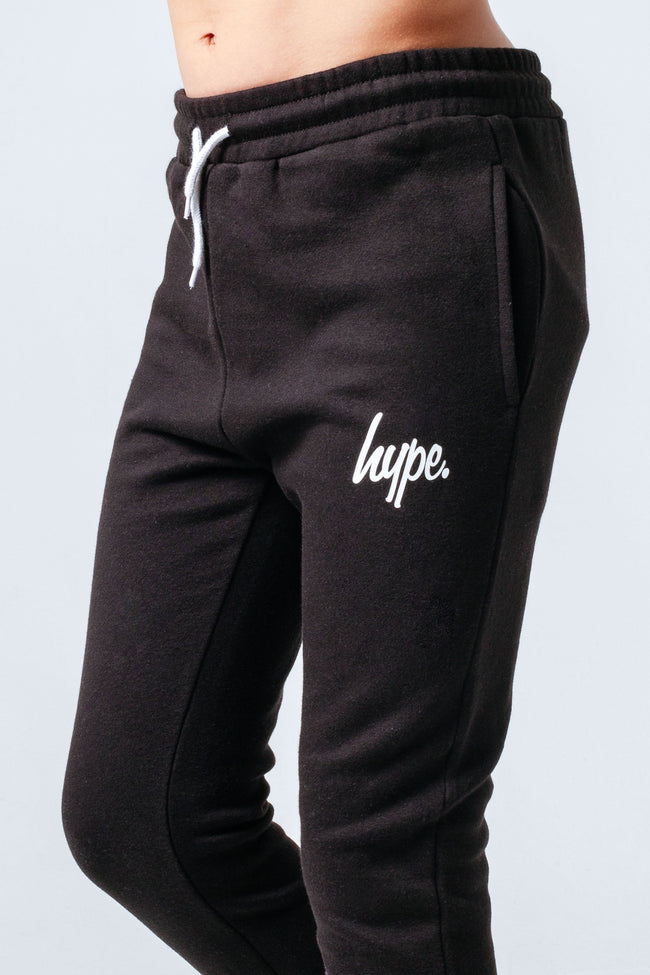 HYPE BLACK ZIP THROUGH HOODIE KIDS TRACKSUIT SET