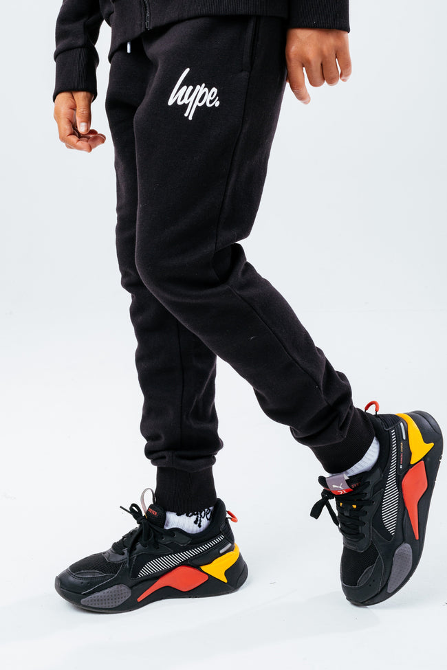 HYPE BLACK ZIP THROUGH HOODIE KIDS TRACKSUIT SET