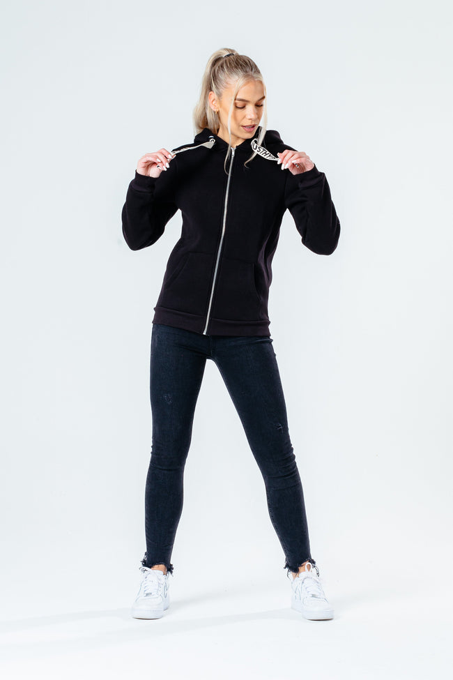 Hype Black Drawstring Women'S Zip Hoodie