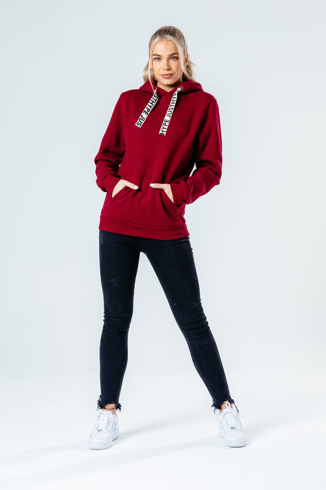 Hype Burgundy Drawstring Women'S Pullover Hoodie