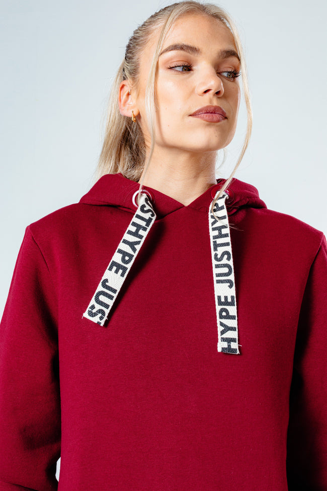 Hype Burgundy Drawstring Women'S Pullover Hoodie